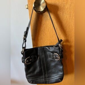 Authentic Coach Black Leather Shoulder Bag